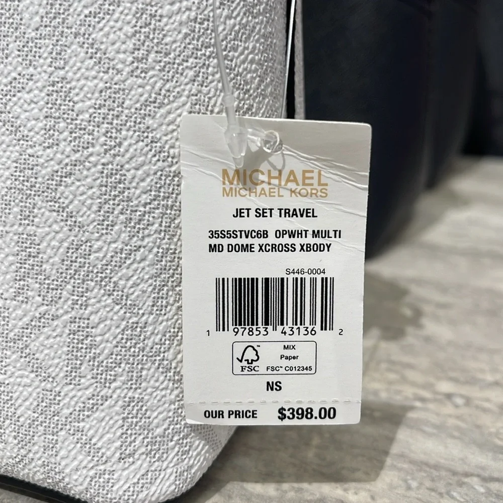 Michael Kors Jet Set Travel Color-Block Signature Logo Crossbody Bag
Optic White - Picture 9 of 16